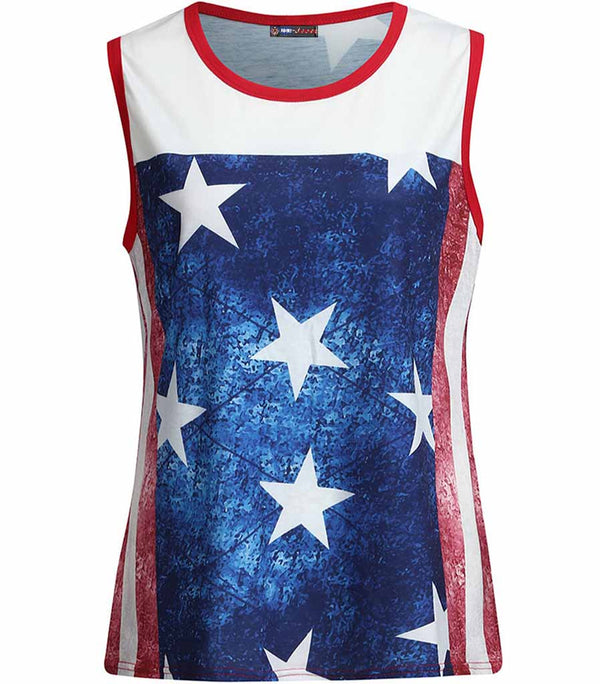 débardeur femme motif drapeau USA