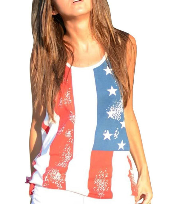 debardeur femme motif etats unis