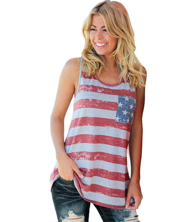 debardeur femme motif pavillon usa