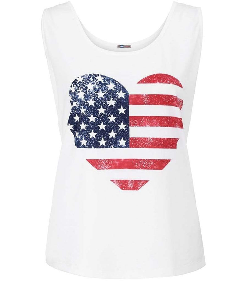 debardeur drapeau usa coeur