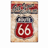 deco metal slogan get your kicks on route 66