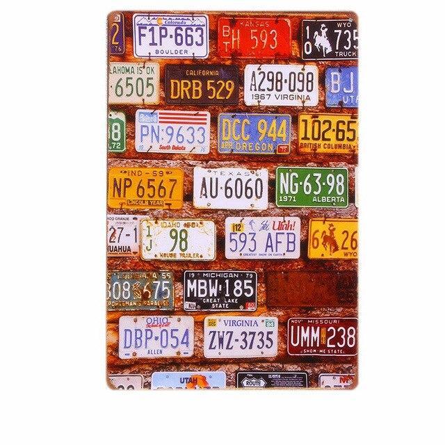 deco retro plaques mineralogiques etats usa