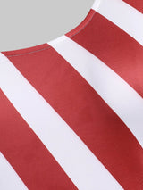 details bandes rouge drapeau americain t shirt femme