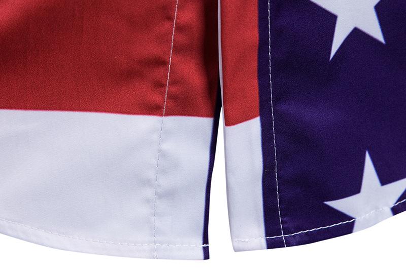 details bas chemise drapeau americain
