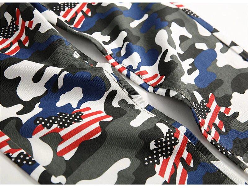details jean camouflage amerique