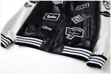details patchworks blouson teddy