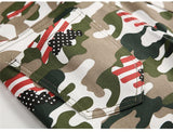 details poche arriere jean imprime drapeau usa