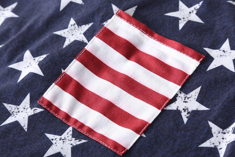 details poche tee shirt femme imprime usa