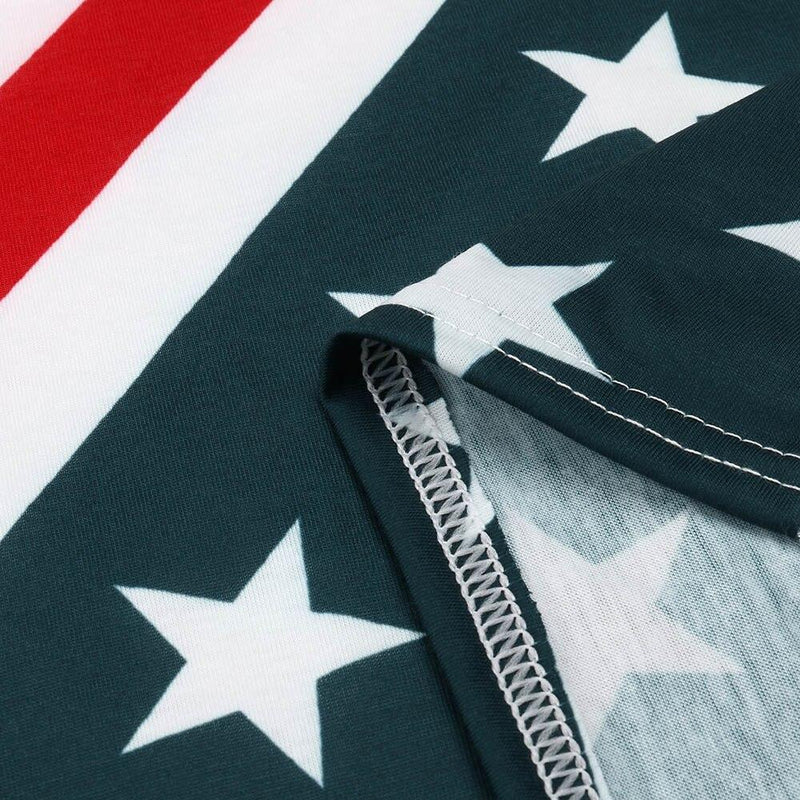 details tissu t shirt imprime drapeau etats unis