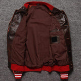 details interieur blouson cuir pilote amerique