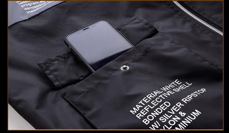 details poche blouson drapeau amerique