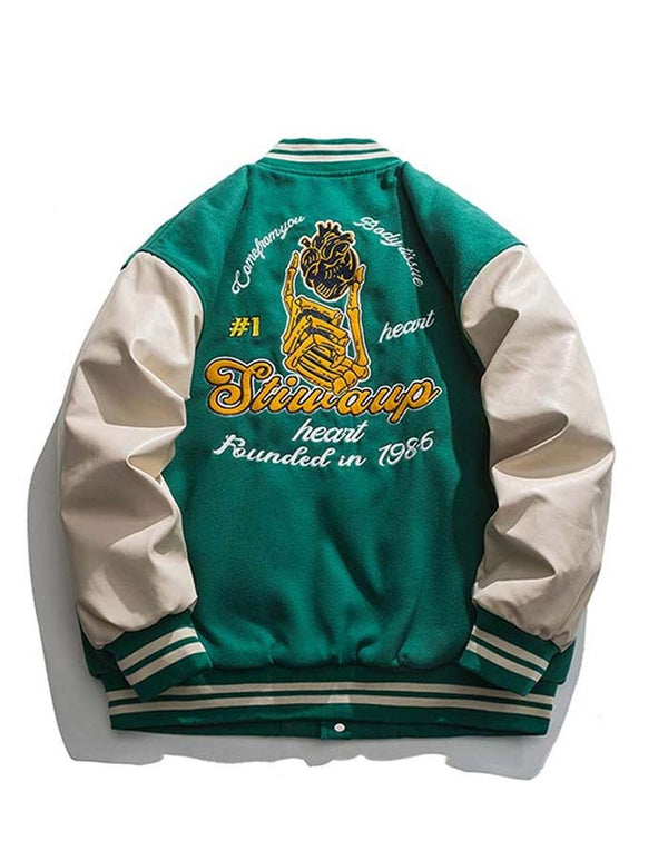 dos blouson college américain rétro