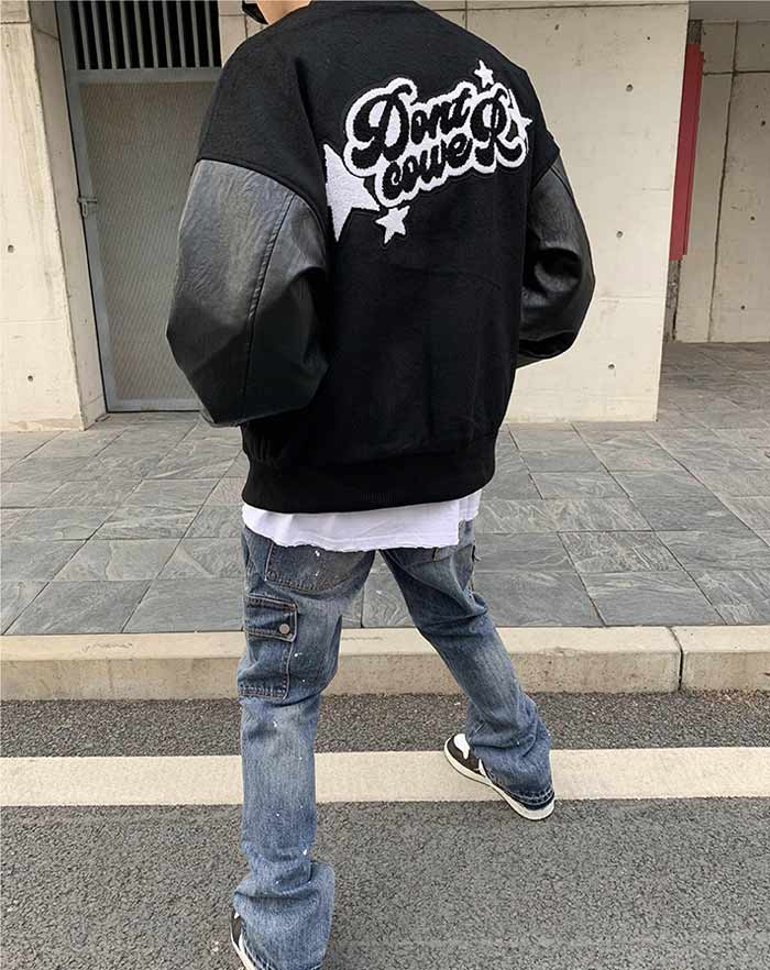 dos blouson teddy baseball USA