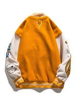 dos blouson teddy varsity orange