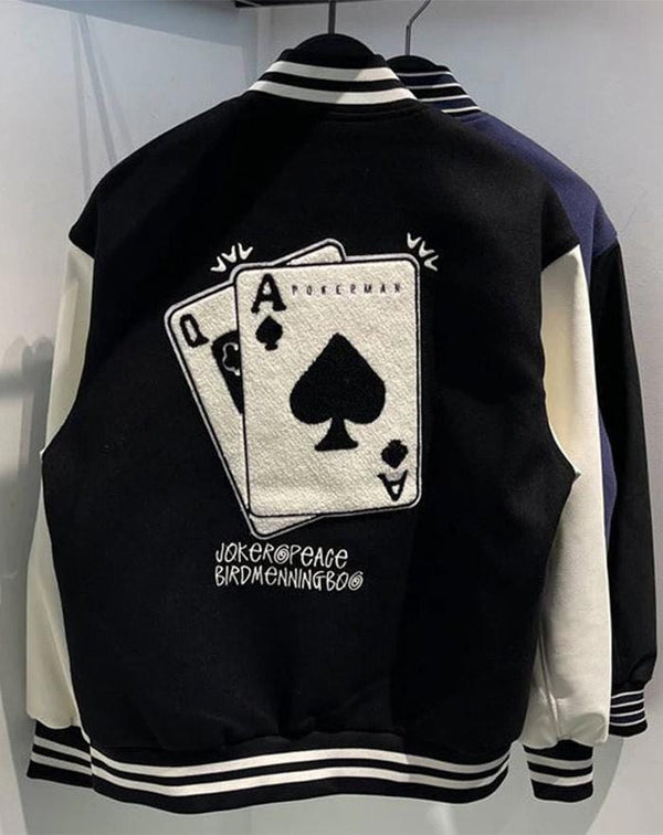 dos blouson varsity bicolore