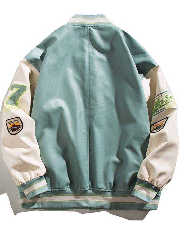 dos blouson varsity sport américain