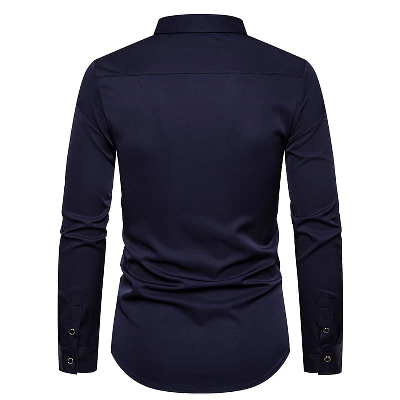 dos chemise bleu marine country