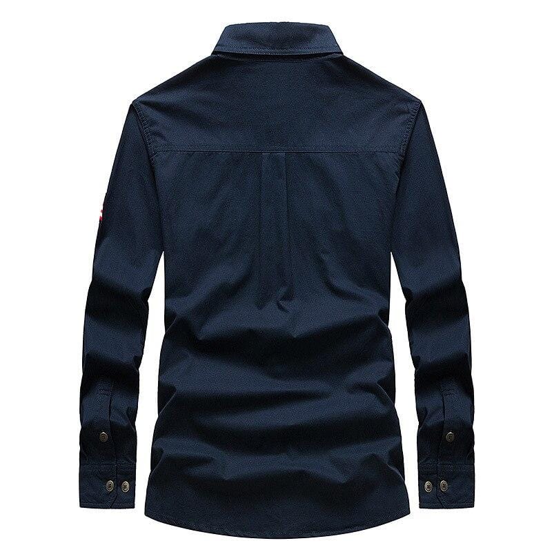 dos chemise us bleu marine