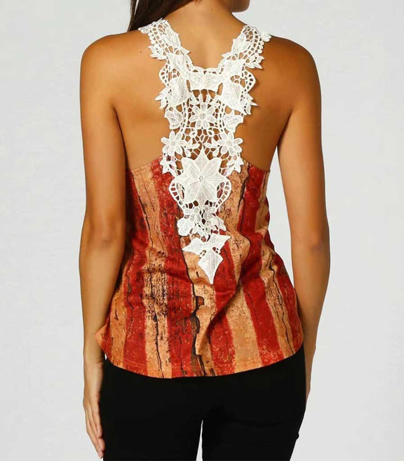 dos debardeur us femme dentelle