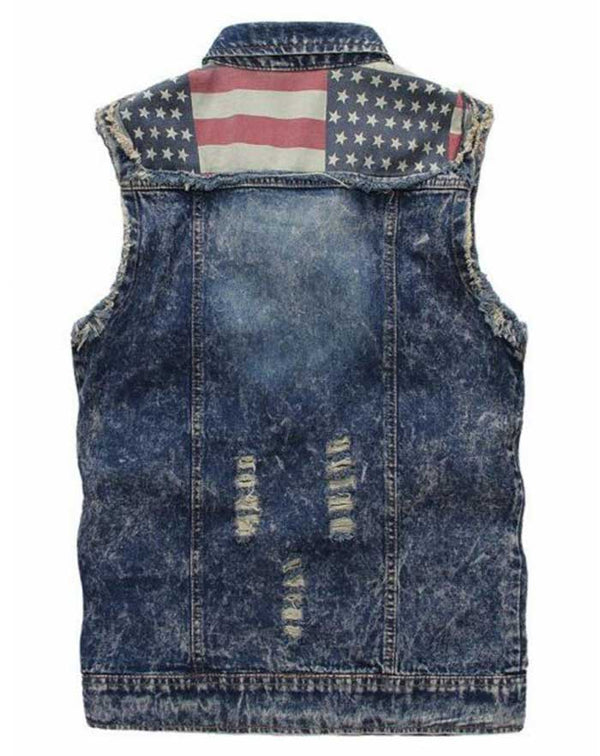 dos gilet western etendard usa