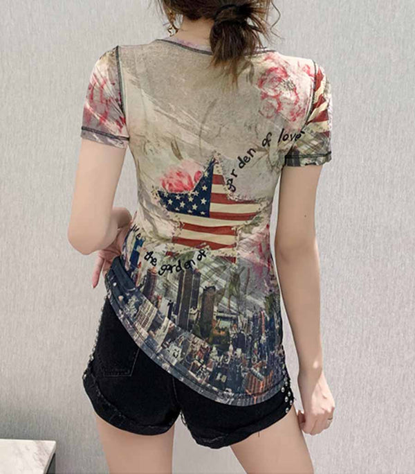 dos haut femme americain