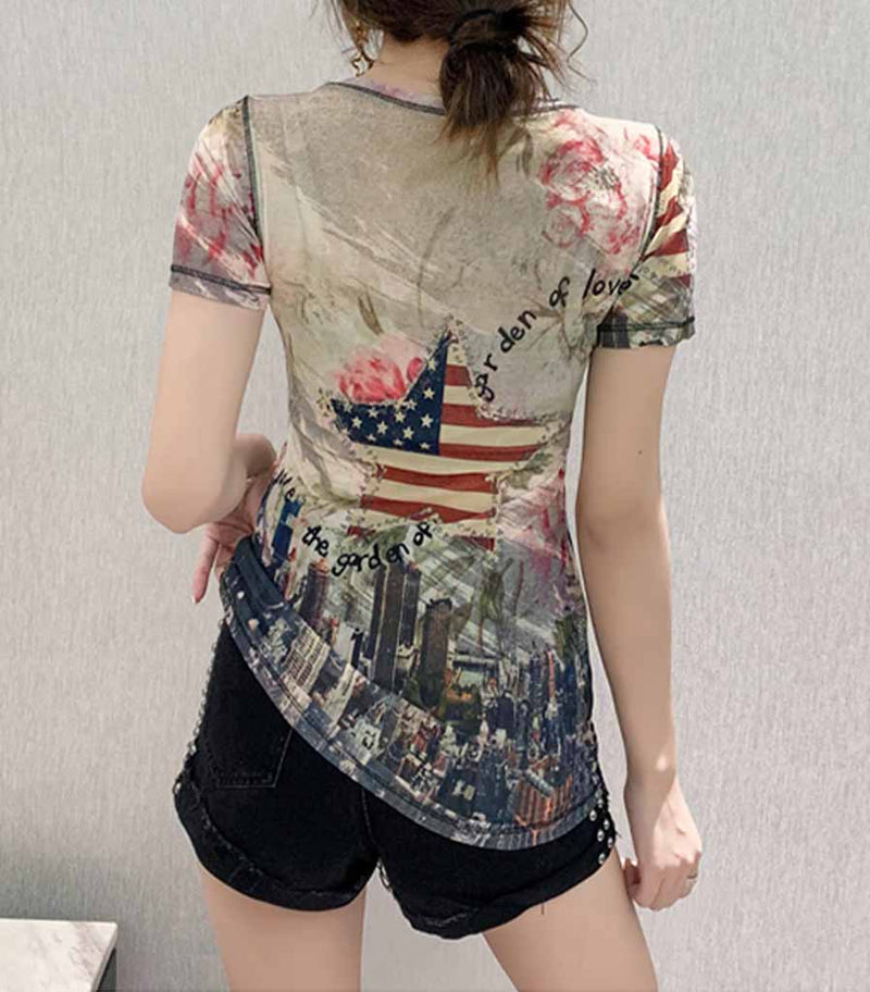 dos haut femme americain