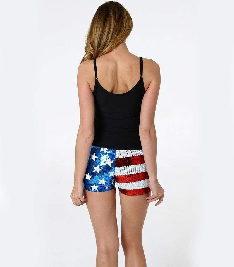 dos haut paillettes usa femme
