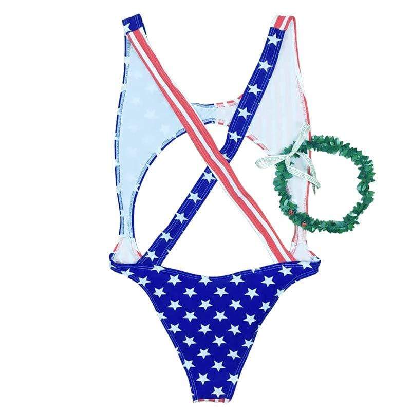 dos maillot une pièce look États Unis