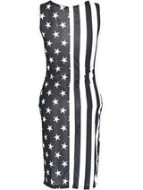 dos robe motif usa noir blanc