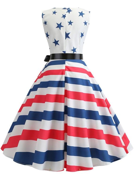 dos robe vintage motif usa