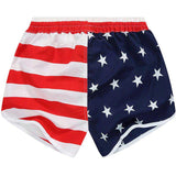 dos short femme drapeau americain