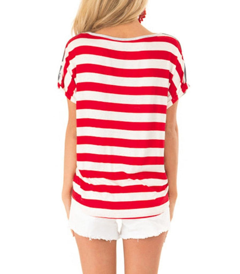 dos t shirt femme amerique noeud