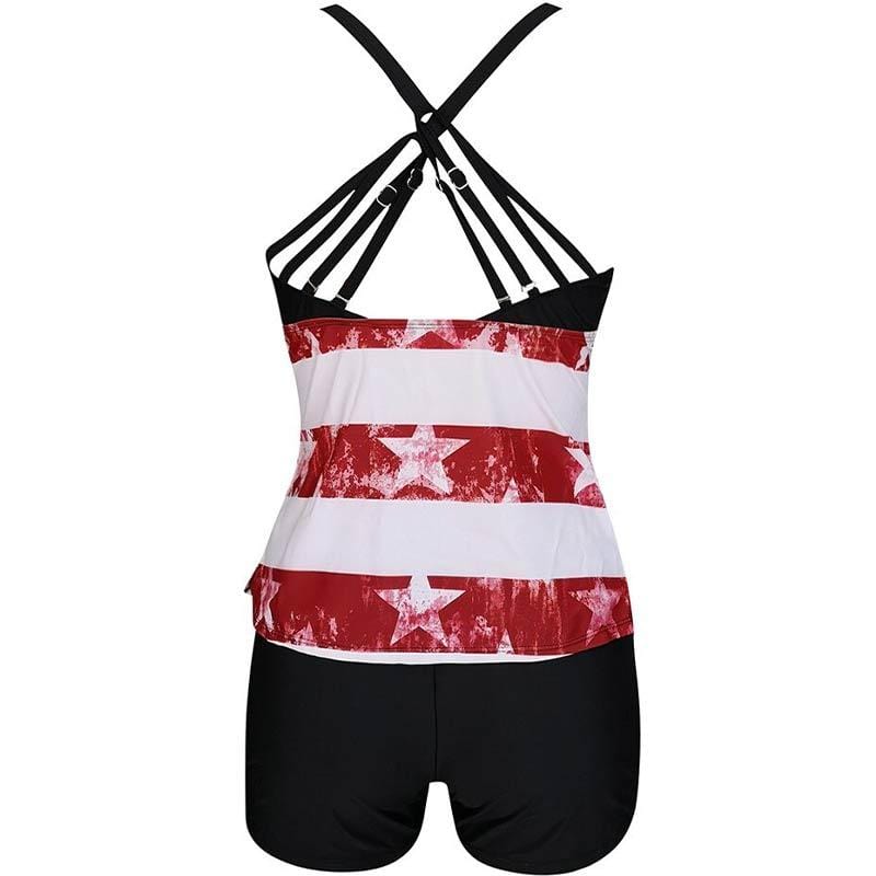 dos tankini drapeau americain