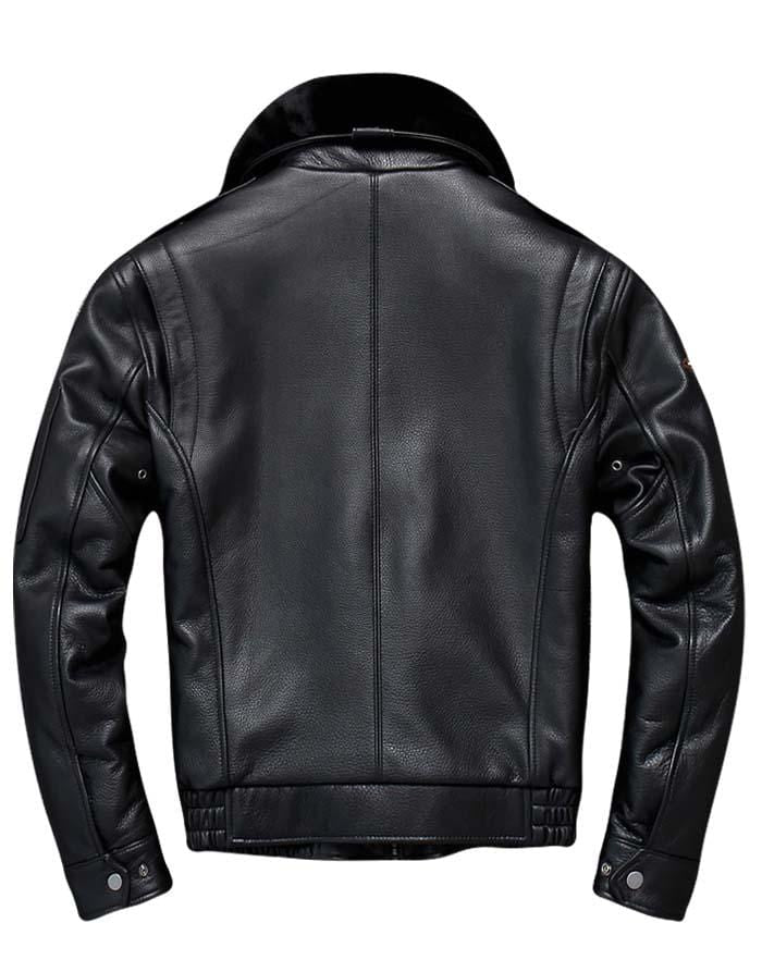 dos veste cuir pilote usa