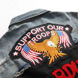 dos blouson broderie aigle americain
