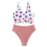 dos tankini noeud etoile americaine
