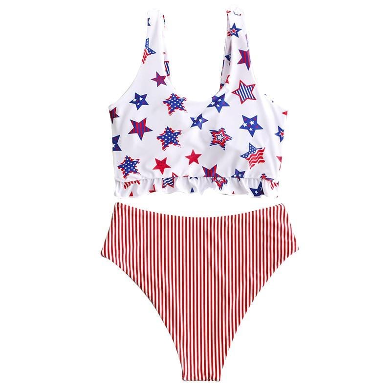 dos tankini noeud etoile americaine
