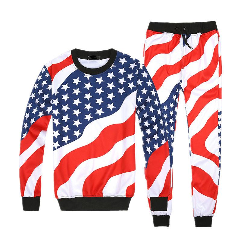 ensemble jogging sweat streetwear drapeau americain