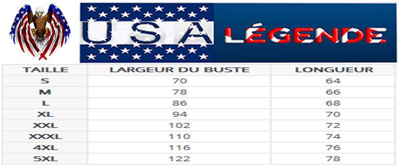 guide des tailles debardeur aigle americain femme