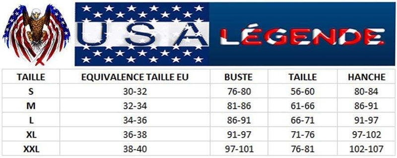 guide tailles corset drapeau americain