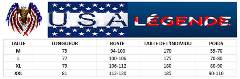 guide tailles debardeur homme americain