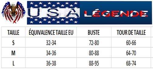 guide tailles maillot bandeau usa