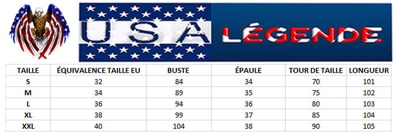 guide tailles robe longue emmanchure americaine