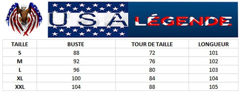 guide tailles tenue pour soiree americaine