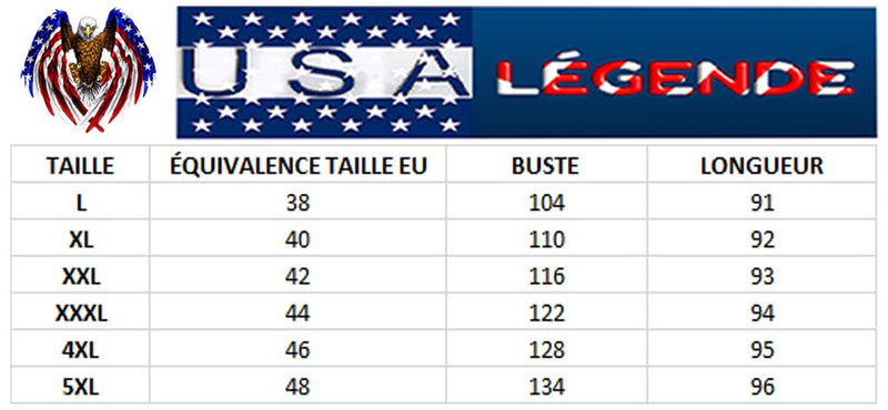 guide tailles tunique american