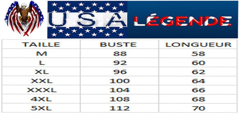 guide tailles veste sans manche drapeau americain