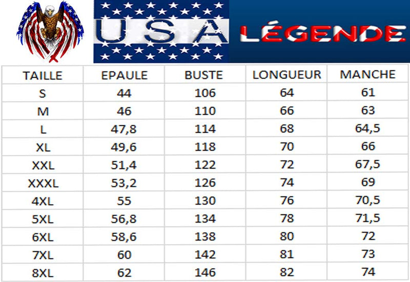 guide tailles veste usmc