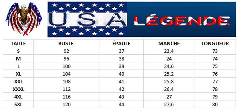 guide des tailles tee shirt americain femme lacet