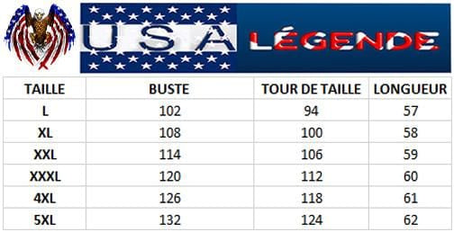 guide des tailles tunique americaine grande taille