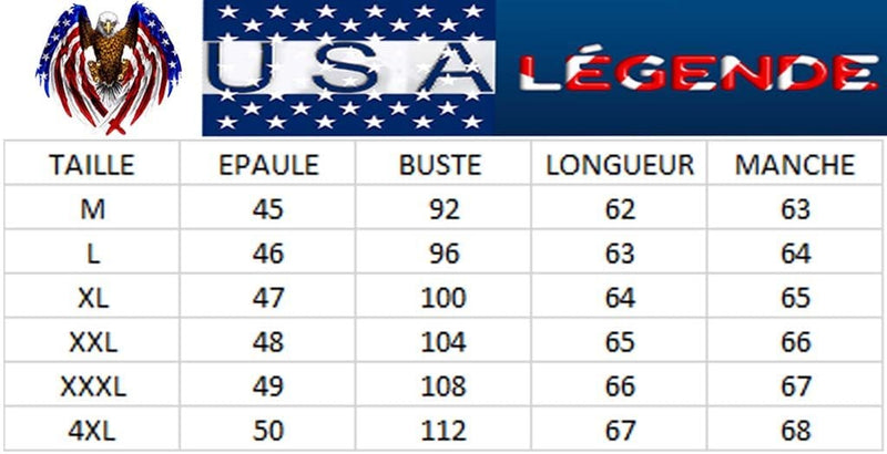 guide des tailles veste en jean usa